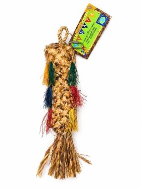 Natural‎ Parrot Piñata Bird Toy Large Woven Chew Toy Colorful Tassels